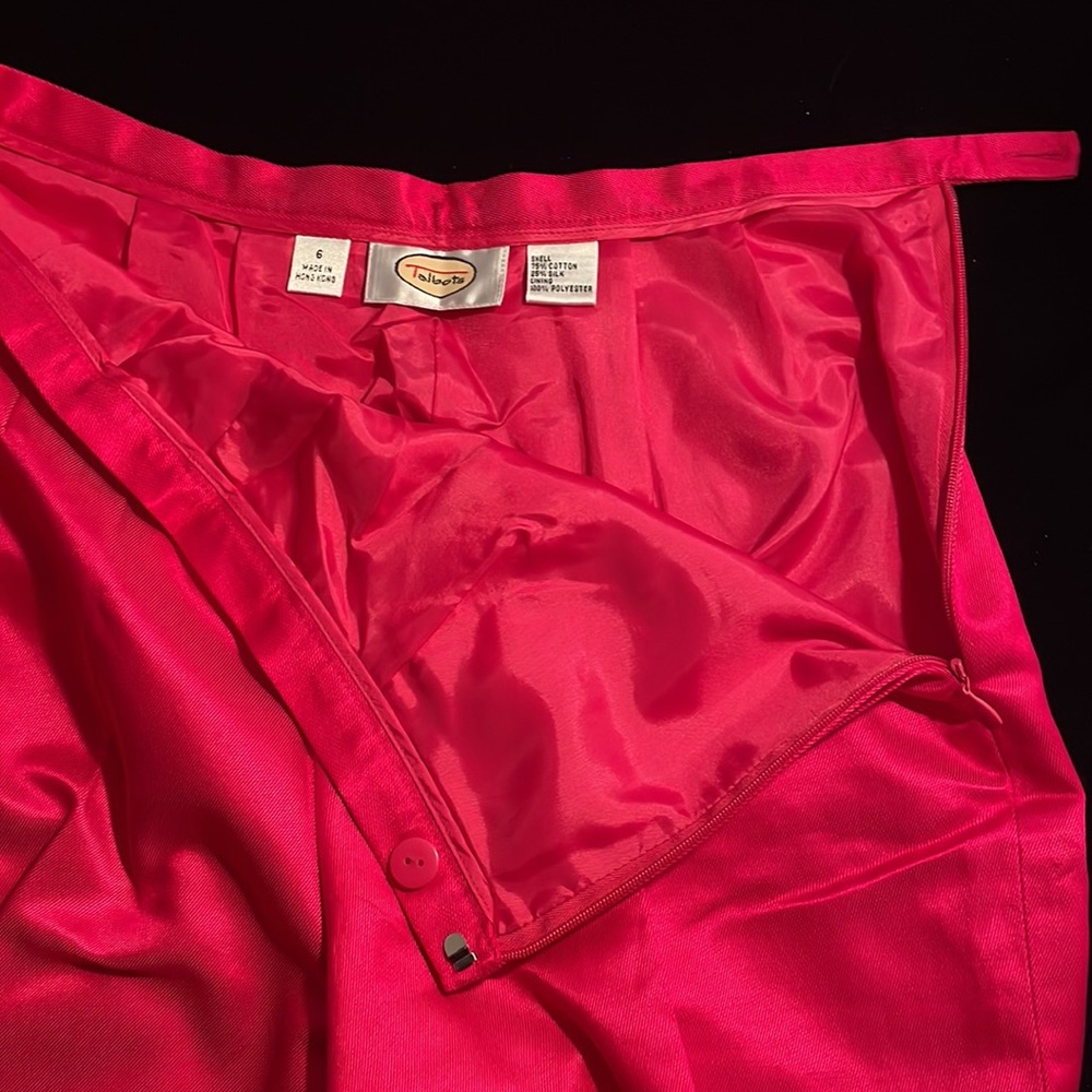Talbots Silk Pants Raspberry Red Size 6 - Picture 8 of 10